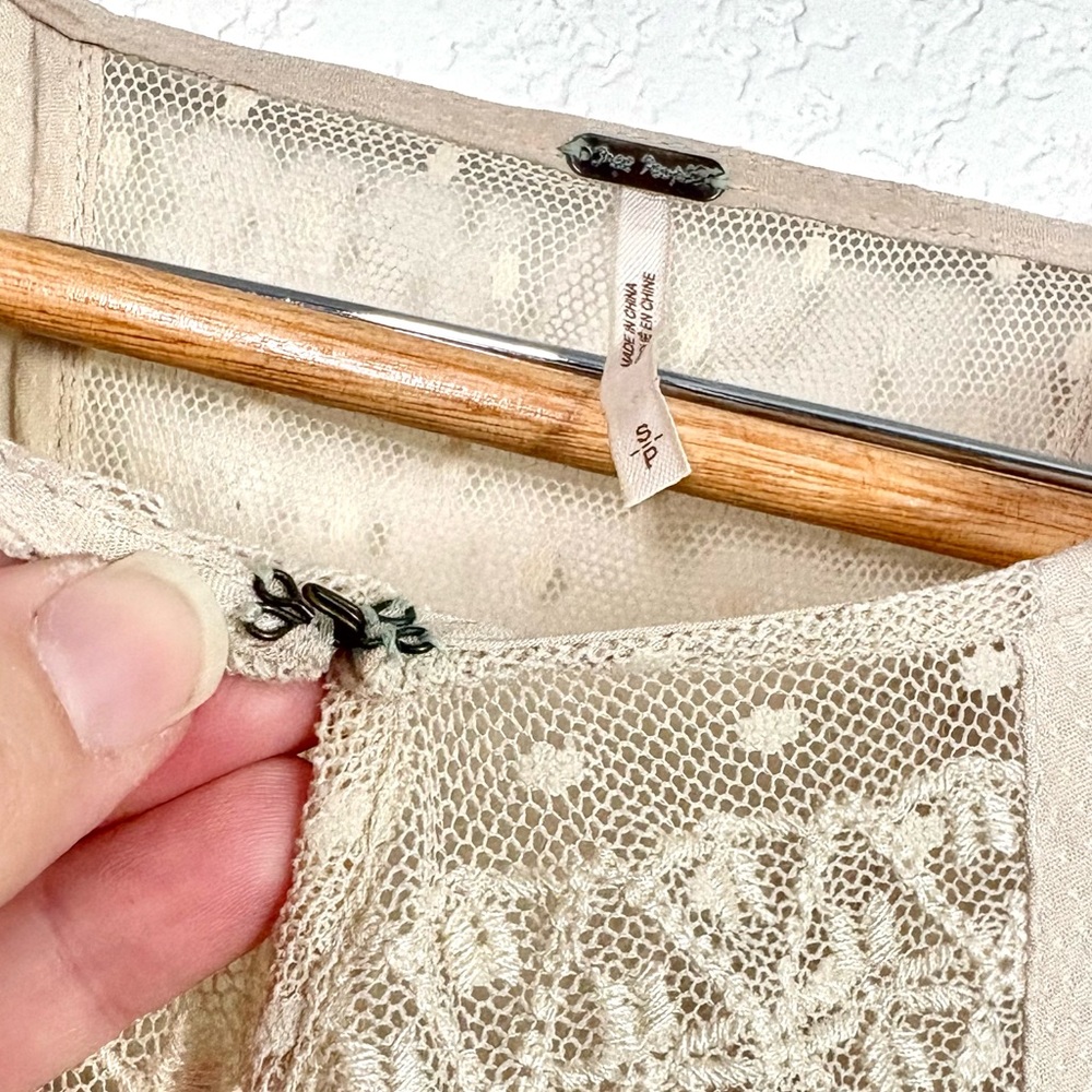 Boho Free People Lace Longsleeve Top size S - Picture 4 of 5